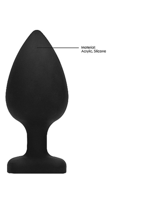 Diamond Heart Butt Plug - Extra Large - Black - Korek analny, zatyczka analna