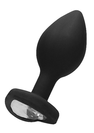 Diamond Heart Butt Plug - Regular - Black - Korek analny, zatyczka analna