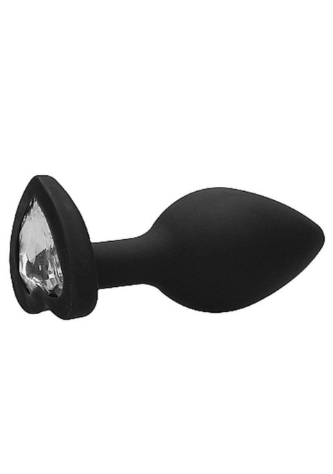 Diamond Heart Butt Plug - Regular - Black - Korek analny, zatyczka analna