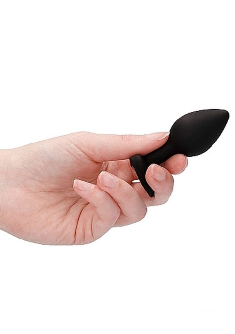 Diamond Heart Butt Plug - Regular - Black - Korek analny, zatyczka analna