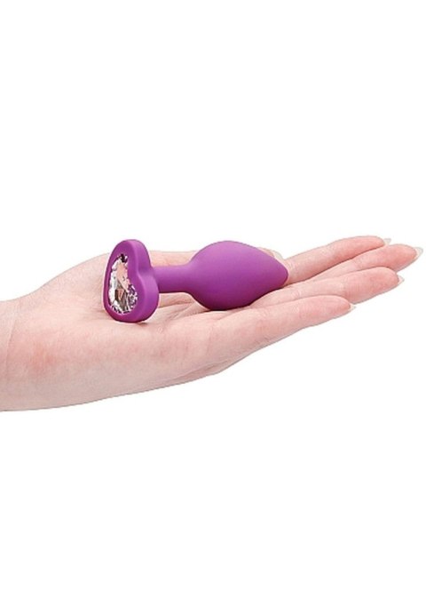 Diamond Heart Butt Plug - Regular - Purple - Korek analny, zatyczka analna