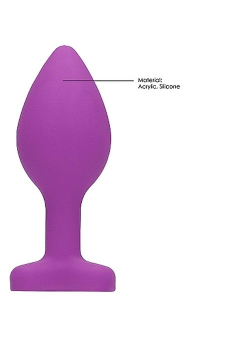 Diamond Heart Butt Plug - Regular - Purple - Korek analny, zatyczka analna