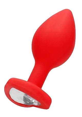 Diamond Heart Butt Plug - Regular - Red - Korek analny, zatyczka analna