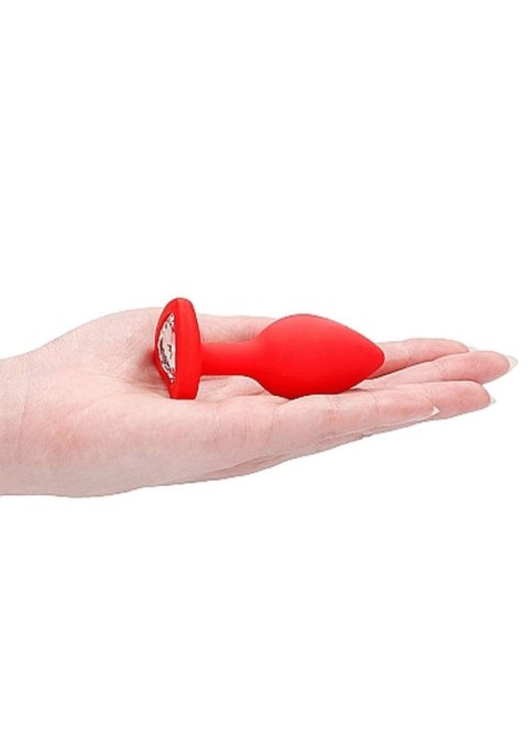 Diamond Heart Butt Plug - Regular - Red - Korek analny, zatyczka analna