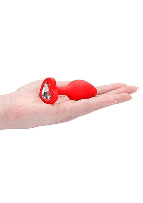 Diamond Heart Butt Plug - Regular - Red - Korek analny, zatyczka analna