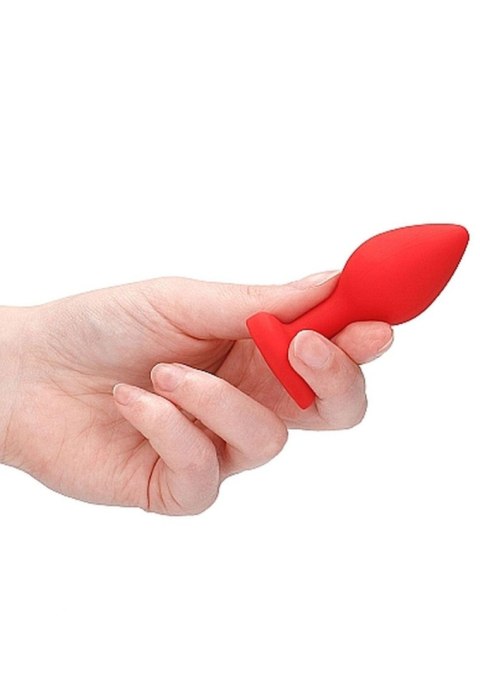 Diamond Heart Butt Plug - Regular - Red - Korek analny, zatyczka analna