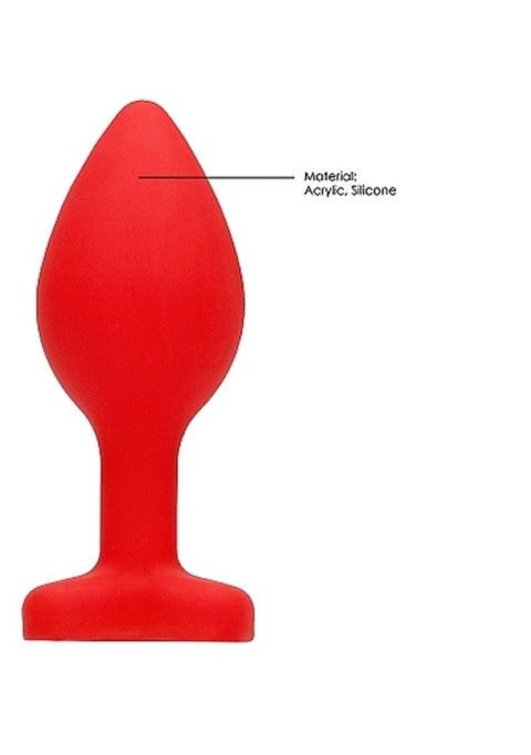 Diamond Heart Butt Plug - Regular - Red - Korek analny, zatyczka analna