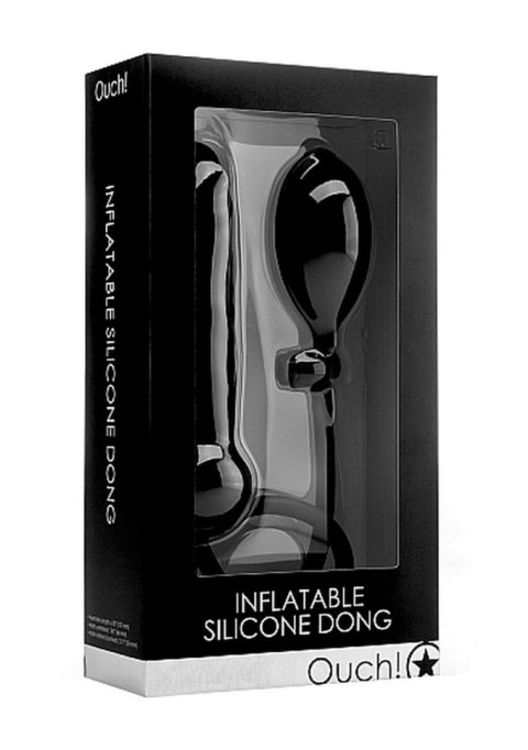 Inflatable Silicone Dong - Black - Czarne realistyczne dildo