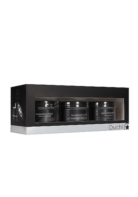 Massage Candle Set - Pheromone, Vanilla & Rose Scented - Świeca do masażu