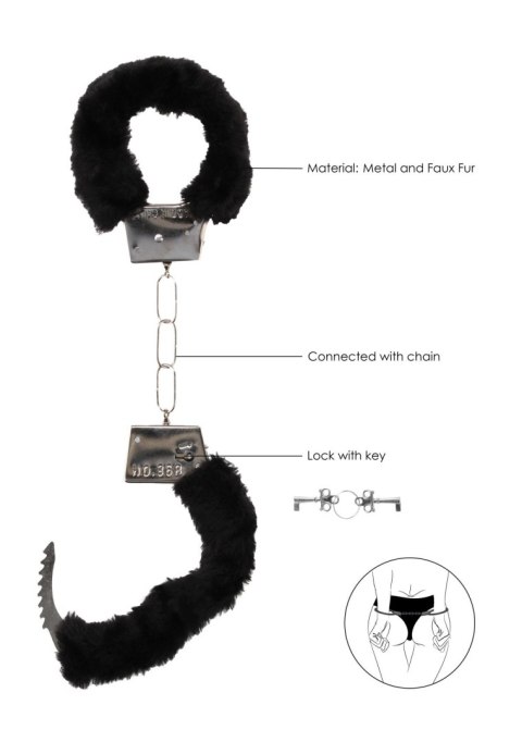 Pleasure Furry Hand Cuffs - With Quick-Release Button