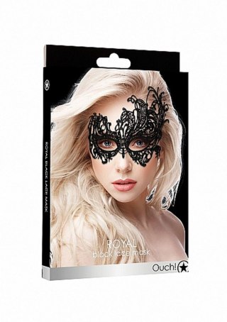 Royal Black Lace Mask - Black