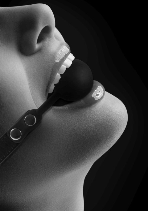 Silicone Ball Gag - with Adjustable Bonded Leather Straps - Knebel z kulką