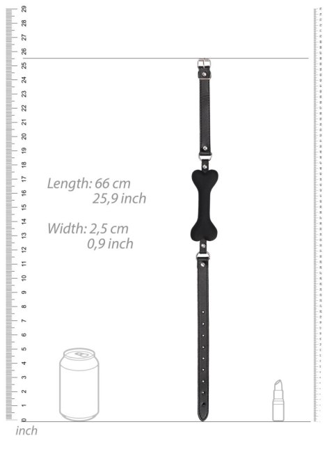 Silicone Bone Gag - With Adjustable Bonded Leather Straps - Knebel z kością