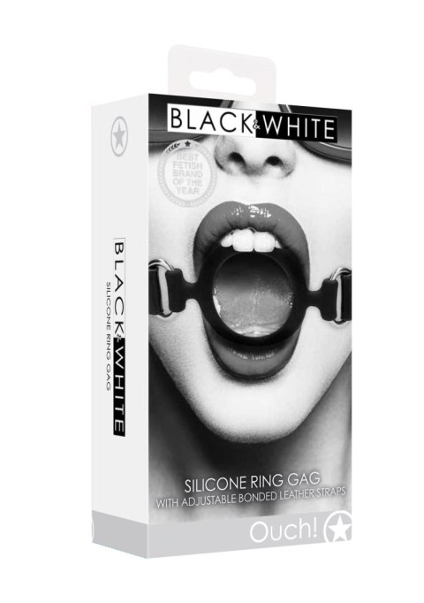 Silicone Ring Gag - With Adjustable Bonded Leather Straps - Knebel z krążkiem