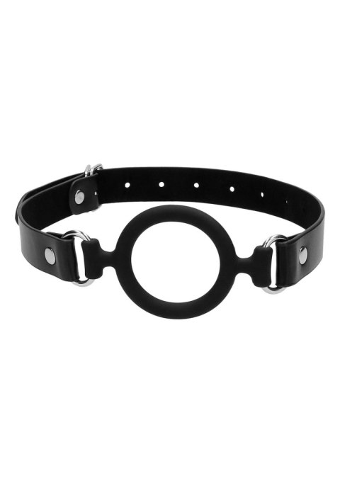 Silicone Ring Gag - With Adjustable Bonded Leather Straps - Knebel z krążkiem