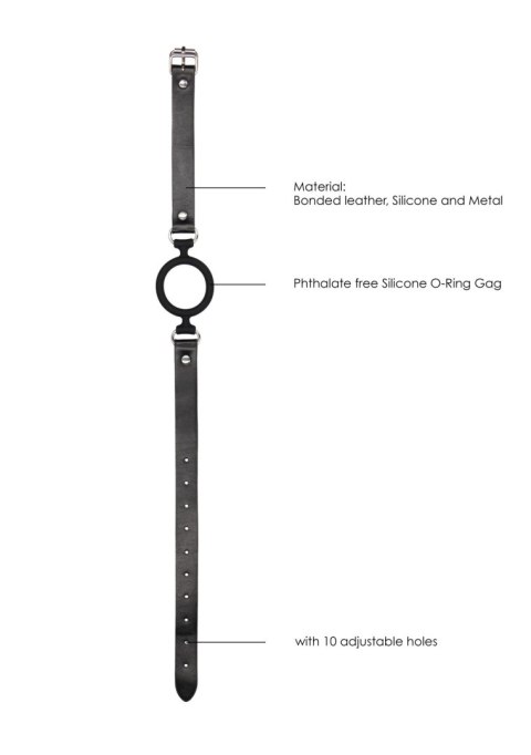 Silicone Ring Gag - With Adjustable Bonded Leather Straps - Knebel z krążkiem