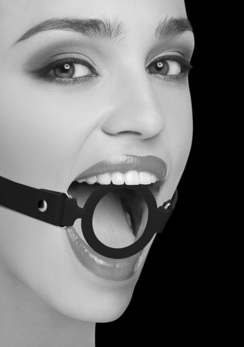 Silicone Ring Gag - With Adjustable Bonded Leather Straps - Knebel z krążkiem