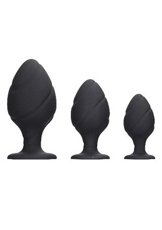 Swirled Butt Plug Set - Black