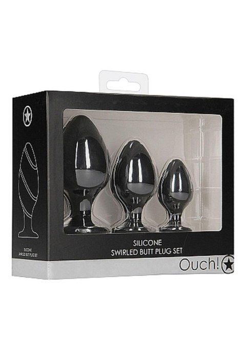 Swirled Butt Plug Set - Black