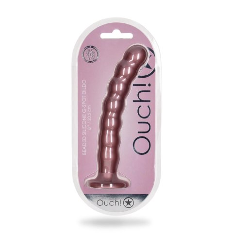 Beaded G-Spot Dildo - 8'' / 20,5 cm - Rose Gold - dildo analne