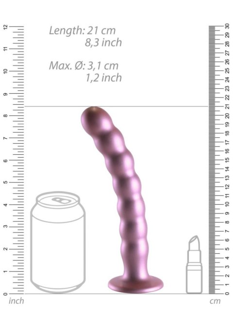 Beaded G-Spot Dildo - 8'' / 20,5 cm - Rose Gold - dildo analne