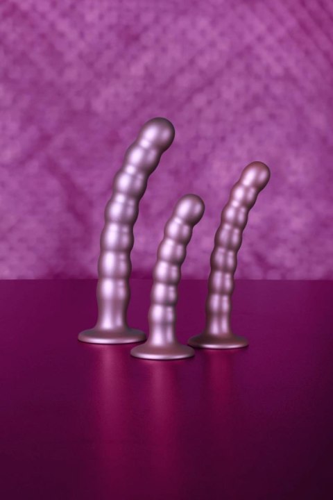 Beaded G-Spot Dildo - 8'' / 20,5 cm - Rose Gold - dildo analne