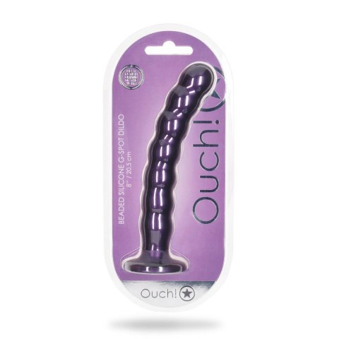 Beaded Silicone G-Spot Dildo - 8'' / 20,5 cm - dildo analne