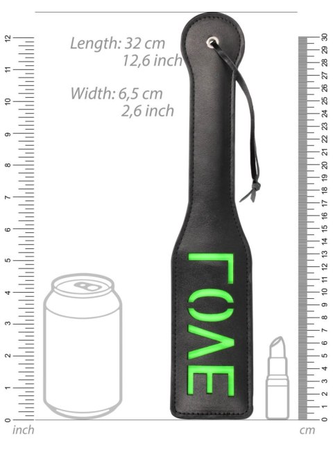 'Love'' Paddle - Glow in the Dark - Black/Neon Green