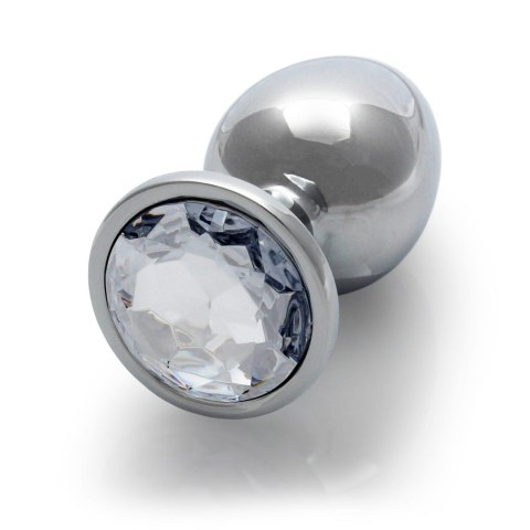 Round Gem Butt Plug - Medium - Metalowy korek analny