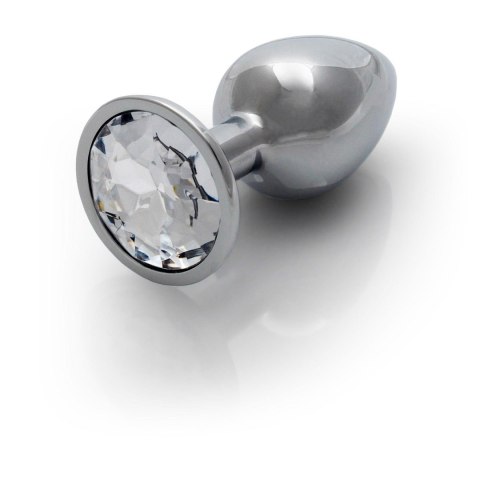 Round Gem Butt Plug - Small - Metalowy korek analny