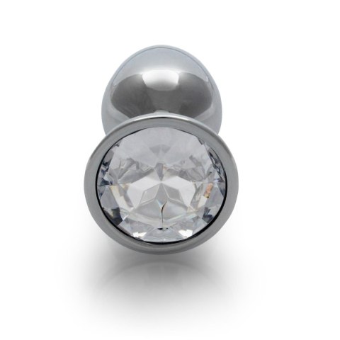 Round Gem Butt Plug - Small - Metalowy korek analny