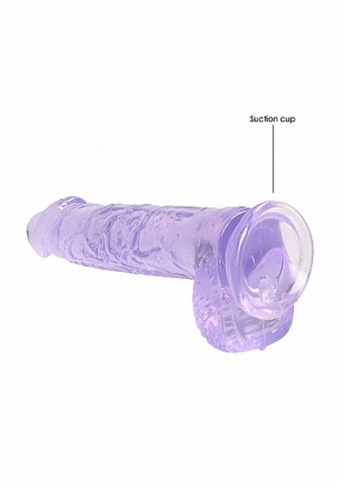 6"" / 15 cm Realistic Dildo With Balls - Purple - Dildo z przyssawką