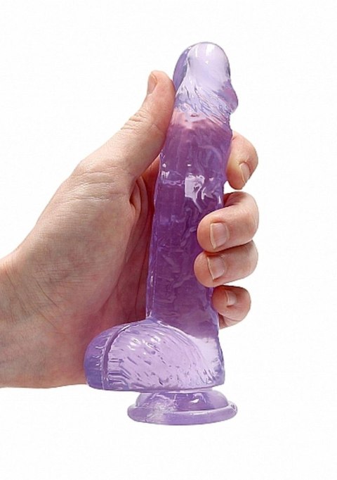 6"" / 15 cm Realistic Dildo With Balls - Purple - Dildo z przyssawką