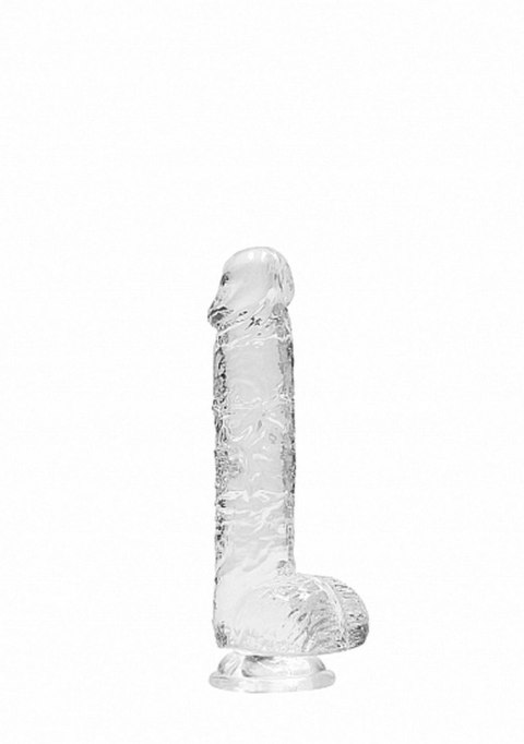 6"" / 15 cm Realistic Dildo With Balls - Transparent - Dildo z przyssawką