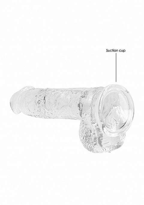 6"" / 15 cm Realistic Dildo With Balls - Transparent - Dildo z przyssawką