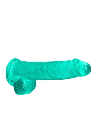 6"""" / 15 cm Realistic Dildo With Balls - Turquoise - Dildo z przyssawką