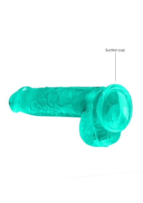 6"""" / 15 cm Realistic Dildo With Balls - Turquoise - Dildo z przyssawką