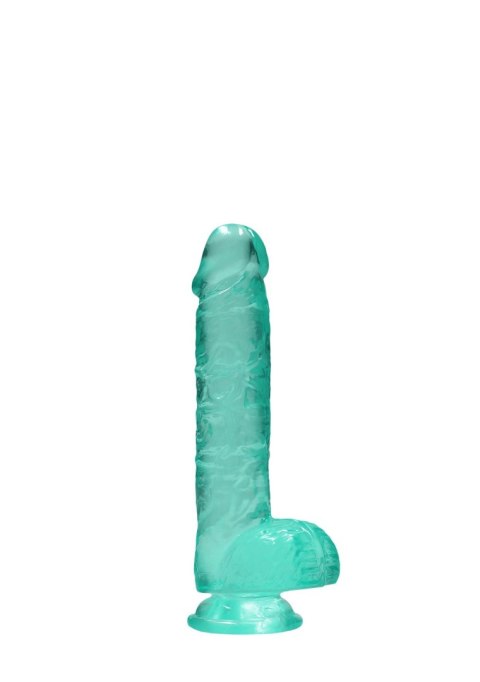 6"""" / 15 cm Realistic Dildo With Balls - Turquoise - Dildo z przyssawką