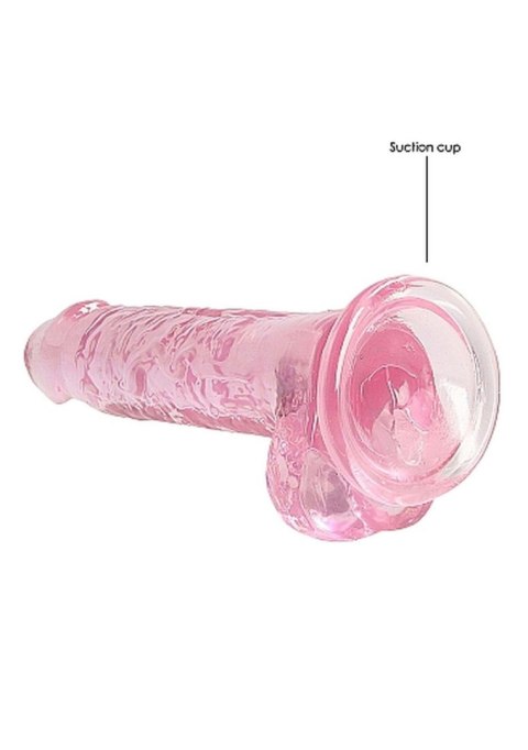 7"" / 18 cm Realistic Dildo With Balls - Pink - Dildo z przyssawką