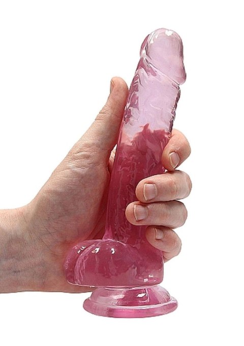 7"" / 18 cm Realistic Dildo With Balls - Pink - Dildo z przyssawką