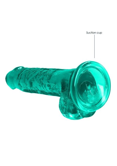 7"""" / 19 cm Realistic Dildo With Balls - Turquoise - Dildo z przyssawką