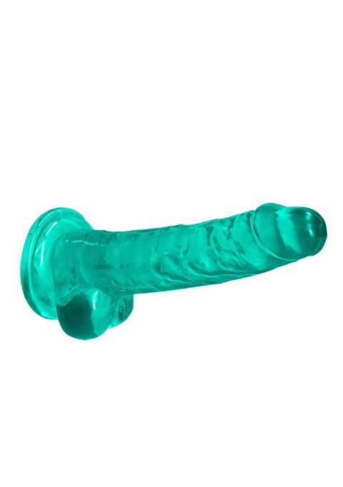 7"""" / 19 cm Realistic Dildo With Balls - Turquoise - Dildo z przyssawką