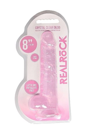 8"" / 20 cm Realistic Dildo With Balls - Pink - Dildo z przyssawką