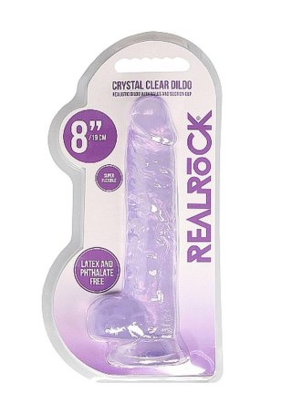 8"" / 20 cm Realistic Dildo With Balls - Purple - Dildo z przyssawką