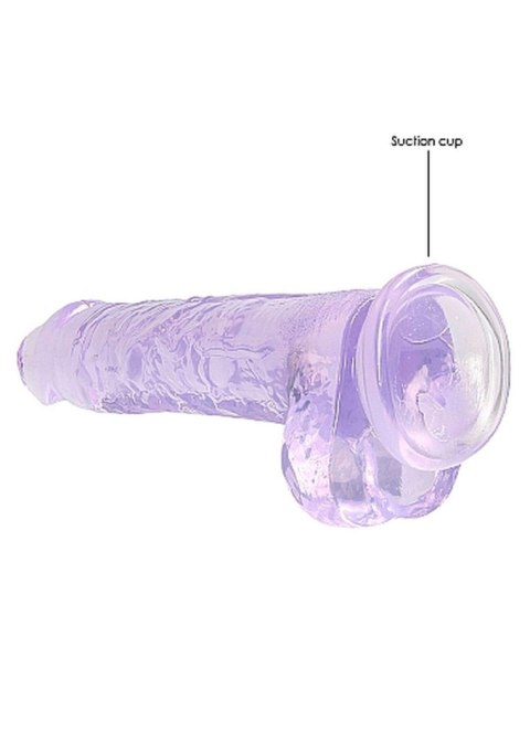 8"" / 20 cm Realistic Dildo With Balls - Purple - Dildo z przyssawką