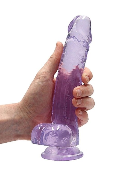 8"" / 20 cm Realistic Dildo With Balls - Purple - Dildo z przyssawką