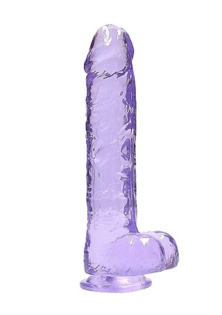 9"" / 23 cm Realistic Dildo With Balls - Purple - Dildo z przyssawką