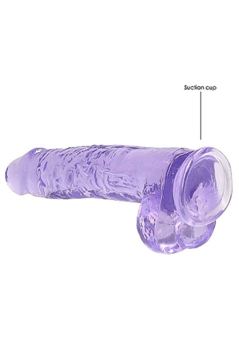 9"" / 23 cm Realistic Dildo With Balls - Purple - Dildo z przyssawką