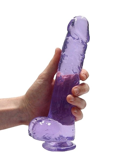 9"" / 23 cm Realistic Dildo With Balls - Purple - Dildo z przyssawką