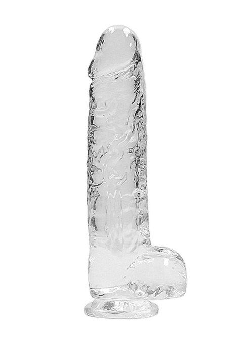 9"" / 23 cm Realistic Dildo With Balls - Transparent - Dildo z przyssawką